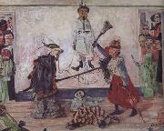 James Ensor Skeletons Flghting for the Body of a Hanged Man (nn03) oil on canvas